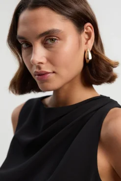 Robe Maxi Ajustée à Drapé