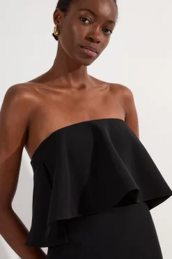 Robe maxi ajustée en tissu doux avec bandeau et peplum