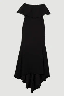 Robe maxi ajustée en tissu doux avec bandeau et peplum