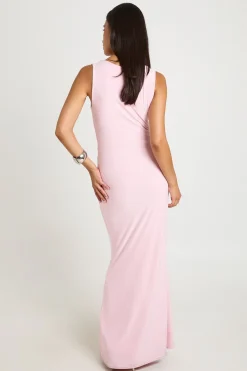 Robe Maxi Ajustée Et Évasée À Nœud Frontal Toucher Doux