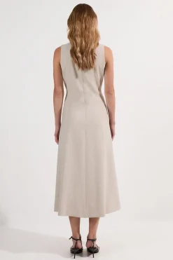 KarenMillen Robe maxi ajustée pour petites, en marl à bout contrastant et jupe pleine.<Femme Tailleurs|Toutes Les Robes