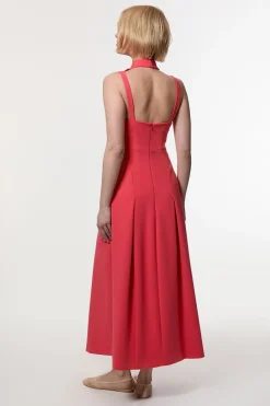 Robe maxi ajustée stretch à encolure haute et dos ouvert