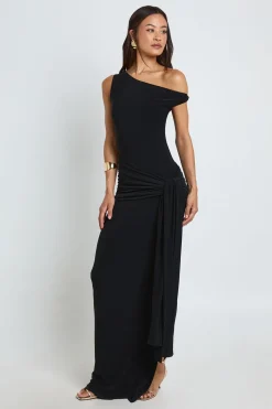 boohoo Robe Maxi Ajustée Tall Avec Détail Torsadé En Tissu Fluide<Femme Robes Moulantes|Robes