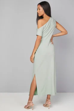 Robe Maxi Asymétrique en Jersey Crêpe