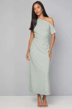 Robe Maxi Asymétrique en Jersey Crêpe