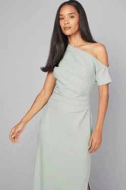 Robe Maxi Asymétrique en Jersey Crêpe