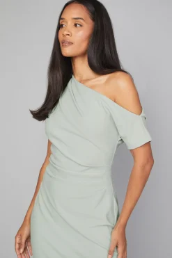 Robe Maxi Asymétrique en Jersey Crêpe