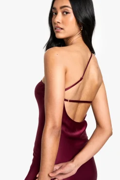 Robe Maxi Asymétrique en Satin