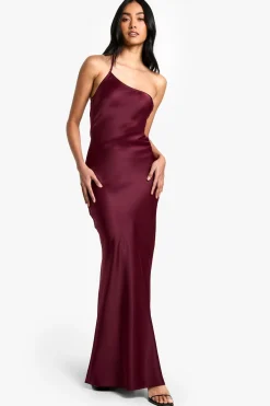 Robe Maxi Asymétrique en Satin
