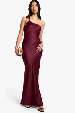 Robe Maxi Asymétrique en Satin