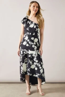 Robe Maxi Asymétrique Florale pour Occasions Spéciales