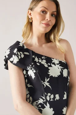 Robe Maxi Asymétrique Florale pour Occasions Spéciales