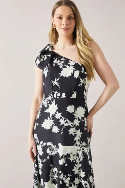 Robe Maxi Asymétrique Florale pour Occasions Spéciales