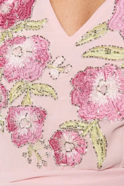 Robe Maxi Asymétrique Ornée De Sequins Et Brodée