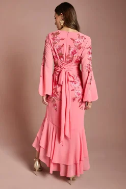 Coast Robe Maxi Asymétrique Ornée De Sequins Et Brodée<Femme Robes Mi-Longues|Robes À Manches Longues