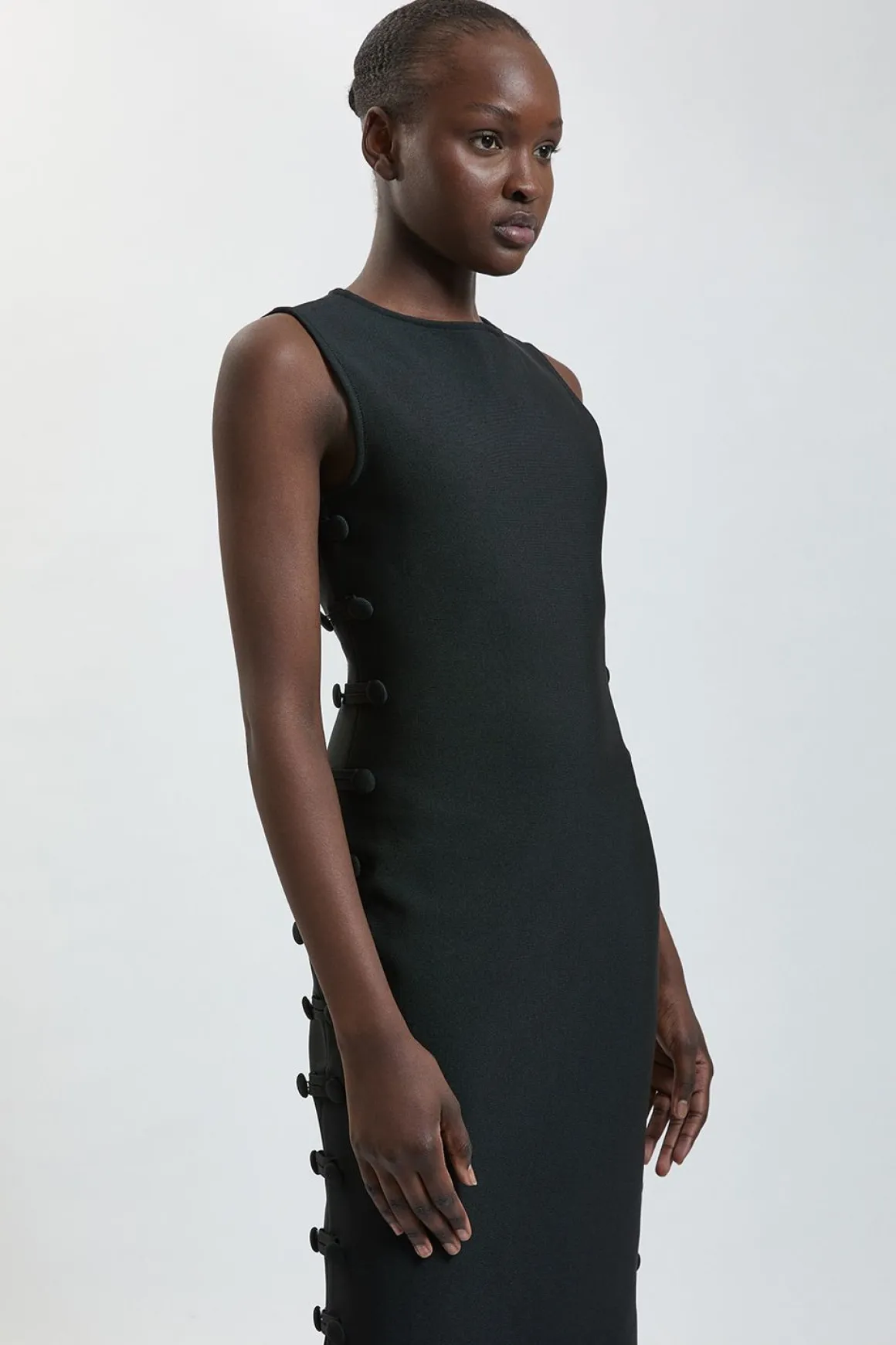 Robe Maxi Bandage Petite Avec Détails De Boutons Militaires