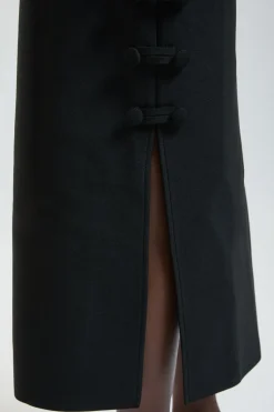 Robe Maxi Bandage Petite Avec Détails De Boutons Militaires