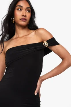 boohoo Robe maxi bandeau à bordure dorée<Femme Robes De Soirée|Toutes Les Robes
