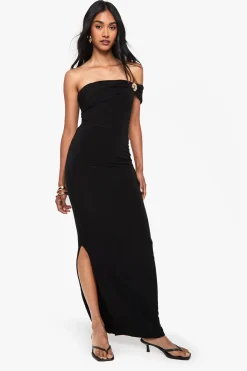 boohoo Robe maxi bandeau à bordure dorée<Femme Robes De Soirée|Toutes Les Robes