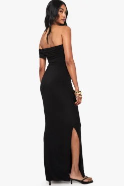 boohoo Robe maxi bandeau à bordure dorée<Femme Robes De Soirée|Toutes Les Robes