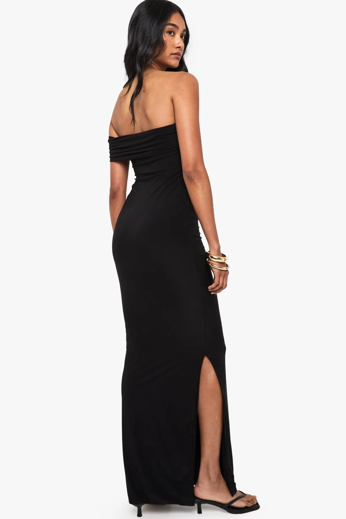 boohoo Robe maxi bandeau à bordure dorée<Femme Robes De Soirée|Toutes Les Robes