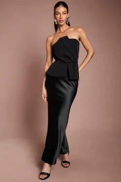Robe Maxi Bandeau Crêpe Satin