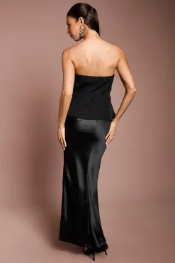 Robe Maxi Bandeau Crêpe Satin
