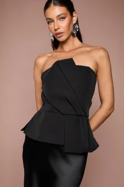 Robe Maxi Bandeau Crêpe Satin