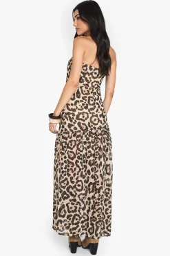 boohoo Robe Maxi Bandeau en Chiffon Imprimé<Femme Robes Bohème|Robes