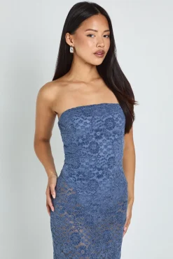 Robe Maxi Bandeau En Dentelle Velours Petite