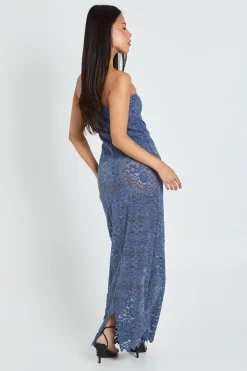 Robe Maxi Bandeau En Dentelle Velours Petite
