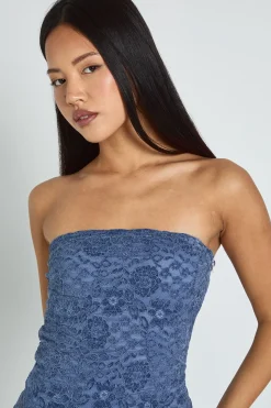Robe Maxi Bandeau En Dentelle Velours Petite