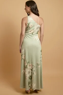 Robe Maxi Bandeau En Jersey À Imprimé Camélias Tombants