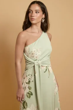 Robe Maxi Bandeau En Jersey À Imprimé Camélias Tombants