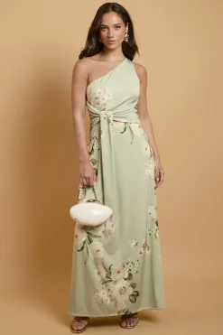 Robe Maxi Bandeau En Jersey À Imprimé Camélias Tombants