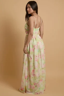 Robe Maxi Bandeau En Mesh À Imprimé Fleurs Sauvages Petite
