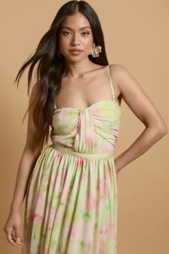 Robe Maxi Bandeau En Mesh À Imprimé Fleurs Sauvages Petite