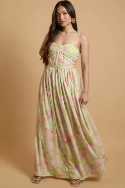Robe Maxi Bandeau En Mesh À Imprimé Fleurs Sauvages Petite