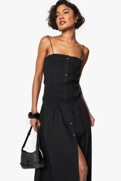 Robe Maxi Bandeau Froncée Longue