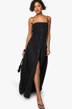 Robe Maxi Bandeau Froncée Longue