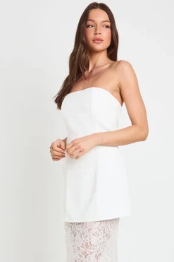 boohoo Robe Maxi Bandeau À Jupe En Dentelle<Femme Robes Moulantes|Satin Et Dentelle