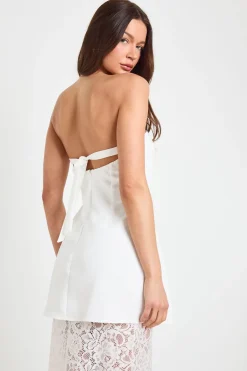 boohoo Robe Maxi Bandeau À Jupe En Dentelle<Femme Robes Moulantes|Satin Et Dentelle