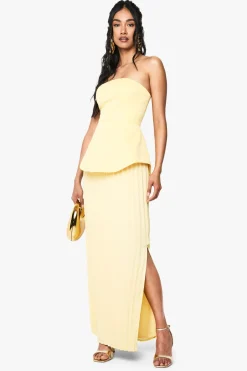 boohoo Robe Maxi Bandeau Peplum en mélange de Chiffon<Femme Robes|Robe Invitée Mariage