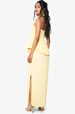 boohoo Robe Maxi Bandeau Peplum en mélange de Chiffon<Femme Robes|Robe Invitée Mariage