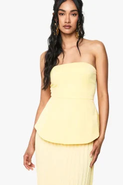 boohoo Robe Maxi Bandeau Peplum en mélange de Chiffon<Femme Robes|Robe Invitée Mariage