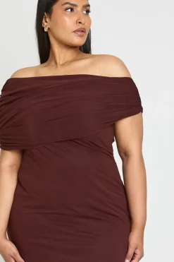 Robe Maxi Bardot Épaules Dénudées Grande Taille