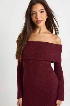 Robe Maxi Bardot Profonde Texturée