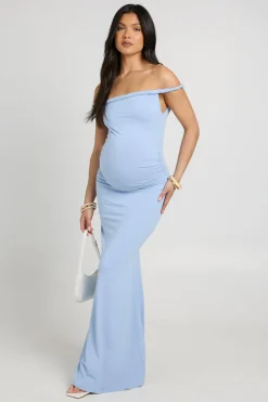 boohoo Robe Maxi Bardot Torsadée De Maternité<Femme Robes|Robes Longues