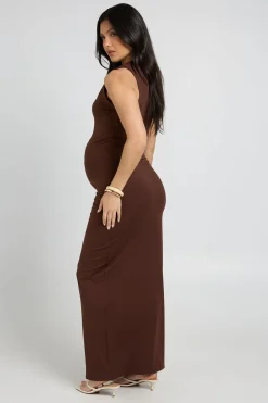 Robe Maxi Bardot Torsadée De Maternité
