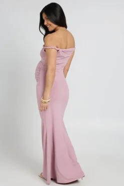 Robe Maxi Bardot Torsadée De Maternité